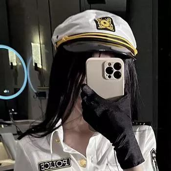 Солнцезащитная плоская темно-синяя шляпа из хлопка, матросская шляпа для косплея, элегантная капитанская кепка для женщин/мужчин белый