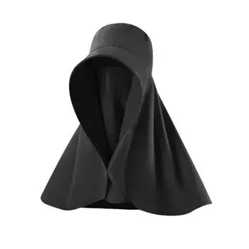 Солнцезащитная пляжная шляпа с удлиненными полями и дизайном шали, дышащая шляпа-бочонок для гольфа с защитой от УФ-лучей чёрный