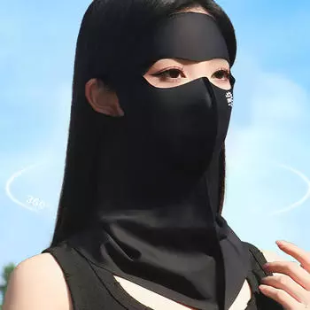 Солнцезащитная повязка на лицо, полностью покрывающая шею, рыболовная бандана, одежда для отдыха на природе Black