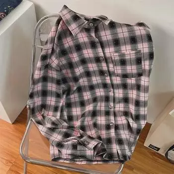 Солнцезащитная рубашка с длинными рукавами в стиле ретро American Diamond Plaid 2024 года XL