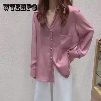 Солнцезащитная рубашка, шифоновая женская летняя рубашка с длинными рукавами, свободный кардиган из ледяного шелка, рубашка с отложным воротником и пуговицами, рубашка поло с воротником XXL зелёный