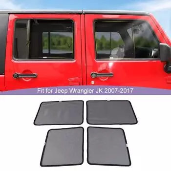Солнцезащитная сетка на задний багажник автомобиля для Jeep Wrangler JK 2007-2017 4-дверная версия Внешние аксессуары, защита от ультрафиолета чёрный