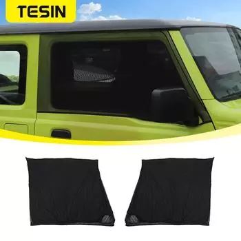Солнцезащитная сетка от насекомых TESIN на переднее окно автомобиля для Suzuki Jimny JB74 2007-2023, автомобильная штора с защитой от УФ-лучей, солнцезащитный козырек чёрный