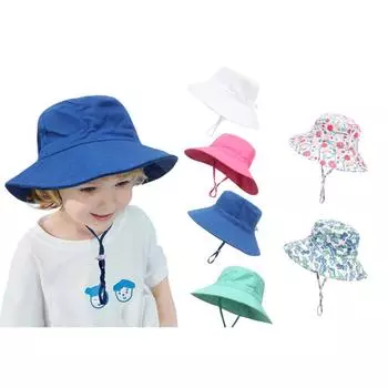 Солнцезащитная шляпа для девочки, летняя дышащая широкополая шляпа-ведро, регулируемая пляжная шляпа для походов на свежем воздухе L