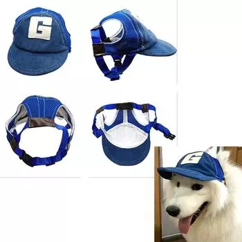 Солнцезащитная шляпа для домашних животных, симпатичная бейсболка для собак с отверстиями для ушей, регулируемая, для занятий спортом на открытом воздухе для маленьких, средних, больших кошек, собак, котят S