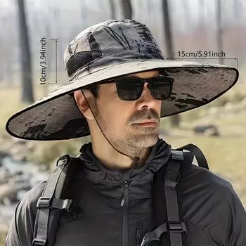 Солнцезащитная шляпа для рыбалки с монограммой, легкая дышащая широкополая шляпа для езды на велосипеде, рыбалки, пешего туризма серый
