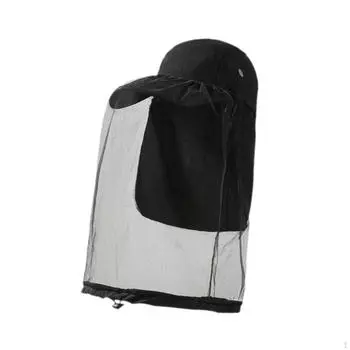 Солнцезащитная шляпа для рыбалки с сетчатым воротничком, быстросохнущая кепка с козырьком для альпинизма чёрный