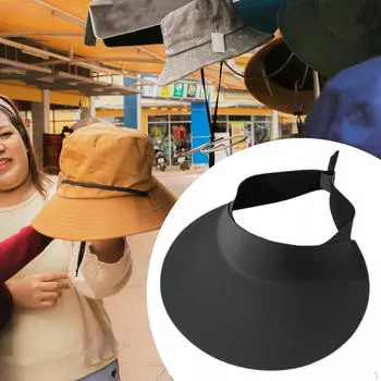 Солнцезащитная шляпа с козырьком, регулируемая пляжная кепка для бега, путешествий, активного отдыха, походов чёрный