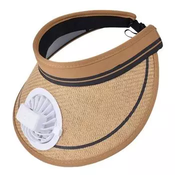 Солнцезащитная шляпа с охлаждающим вентилятором и регулируемыми ремешками, перезаряжаемая от USB батарея, широкие поля для защиты от УФ-лучей, пляжная шляпа