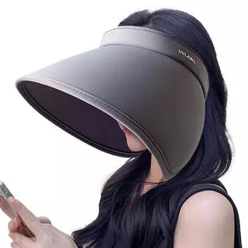 Солнцезащитная шляпа SPF50 Ice Silk, женские солнцезащитные шляпы, соломенные козырьки ручной работы, летняя шляпа для родителей и детей, пляжная шляпа с пустым верхом чёрный