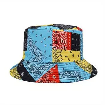 Солнцезащитная шляпа-ведро с цветочным принтом кешью, двусторонняя дышащая рыбацкая шляпа для мужчин и женщин, спортивные пешие прогулки, пляжные шапки боб