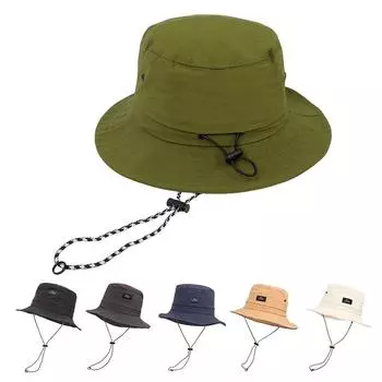 Солнцезащитная шляпа-ведро с широкими полями UPF 50+, шляпы-ведра для рыбалки и пляжа для женщин и мужчин чёрный