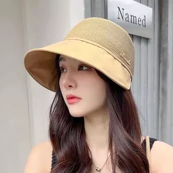Солнцезащитная шляпа женская летняя панама защита от солнца защита от ультрафиолета солнцезащитная шляпа спортивная велоспорт большой полевой прилив one size fits all жёлтый