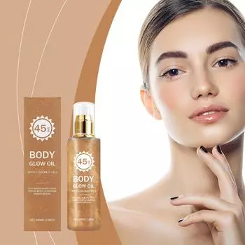 Солнцезащитное масло Масло для тела для защиты от УФ-лучей на открытом воздухе, Освежающее и нежирное 100 мл One Size жёлтый