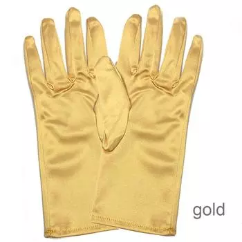 Солнцезащитные эластичные атласные ролевые игры аксессуары наручные эластичные атласные свадебные перчатки перчатки для пальцев золотой