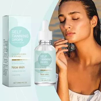 Солнцезащитные капли, нежное увлажнение, усиление темного цвета, усиление загара, выравнивание цвета кожи, увлажняющий уход за кожей лица 30 мл One Size