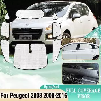 Солнцезащитные козырьки с полным покрытием для Peugeot 3008 T84 Mk1 2009 2014 2012, козырек для бокового окна с полным охватом, Shaby Car Rear Windows