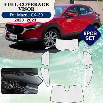 Солнцезащитные козырьки с полным покрытием для Mazda CX-30, аксессуары 2022 2023 DM, лобовое стекло, объемный козырек для окон, Shaby Car Rear Windows