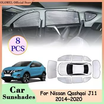 Солнцезащитные козырьки с полным покрытием для Nissan Qashqai J11 Rogue Sport SV 2014~2020, заднее боковое окно, козырек для лобового стекла, шторка, аксессуары