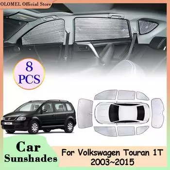Солнцезащитные козырьки с полным покрытием для Volkswagen VW Touran 1T 2003~2015, коврик для заднего и лобового стекла, солнцезащитный козырек, накладка, аксессуары