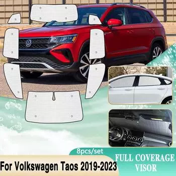 Солнцезащитные козырьки с полным покрытием для Volkswagen VW Taos 2023, аксессуары ~ 2022 Tharu, солнцезащитный козырек на лобовое стекло Rear Windshield