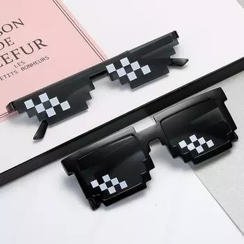 Солнцезащитные очки 8 Bit Thug Life, пиксельные женские солнцезащитные очки, мозаичные солнцезащитные очки для мужчин и женщин, унисекс, подарочные игрушечные очки as the picture