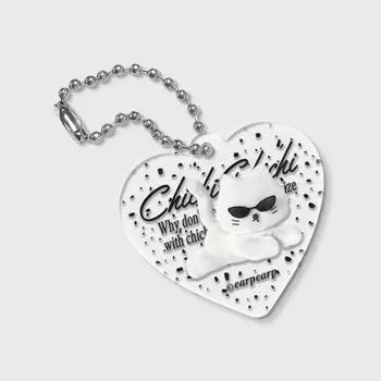 Солнцезащитные очки Appearf Heart Cheech-White (Брелок для ключей), популярная фраза в Корее key ring