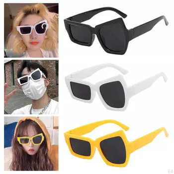 Солнцезащитные очки, асимметричные очки унисекс в стиле ретро, забавные очки для мужчин и девочек, вечеринка по случаю дня рождения белый