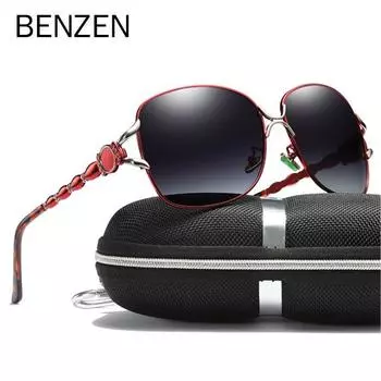 Солнцезащитные очки BENZEN для женщин, поляризационные солнцезащитные очки в большой сплавной оправе, женские роскошные очки, женские очки 6693 чёрный