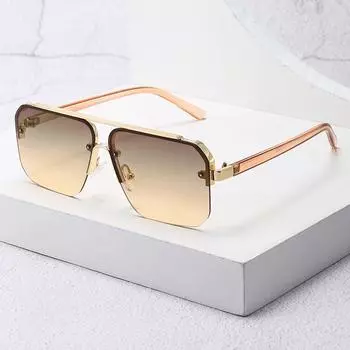 Солнцезащитные очки без оправы в металлической оправе для женщин и мужчин, люксовый бренд в стиле стимпанк, солнцезащитные очки, женские градиентные очки в стиле хип-хоп, UV400 оттенков