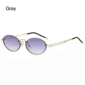 Солнцезащитные очки без оправы в стиле панк, модные металлические очки с защитой UV400, градиентные очки с градиентными линзами, безрамные очки для женщин и мужчин Gray