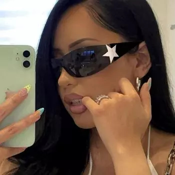 Солнцезащитные очки без оправы Y2K для женщин и мужчин, модные солнцезащитные очки Shield Wrap Around, большие модные солнцезащитные очки без оправы