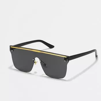 Солнцезащитные очки без полей, квадратные, мужские, интегрированные, большая оправа, персонализированные, нишевые, женские, Ins очки розовый