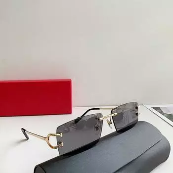 Солнцезащитные очки CARTER LUNETTES без оправы в стиле ретро с небольшой квадратной оправой и оптическим зеркалом
