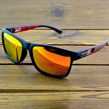 Солнцезащитные очки Clara Vida Dude Red Frame Yellow Mirrored Lens Polaroid Beach Gear UV400 UV100% Quality красный