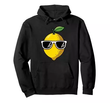 Солнцезащитные очки Cool Lemon Funny Fruit с летней цитрусовой атмосферой и толстовкой чёрный