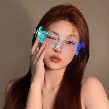 Солнцезащитные очки Cyberpunk LED Luminous - футуристический, красочный реквизит для диско-фото