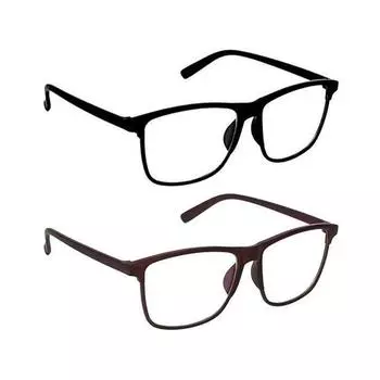 Солнцезащитные очки Dervin Black Transparent Rectangular Frame для мужчин и женщин (Прозрачный, большого размера) - Комбинация из 2