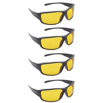 Солнцезащитные очки Dervin для вождения с желтыми линзами и черной оправой для мужчин и женщин — упаковка из 4 шт. (желтый)