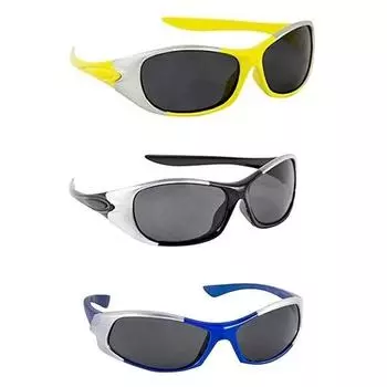 Солнцезащитные очки Dervin Kid s Wrap Around, черная оправа, черные линзы (3-6 лет) - Пакет из 3