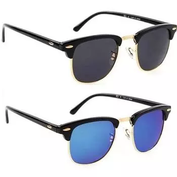 Солнцезащитные очки Dervin Rectangular Unisex (Черный, Синий) - Комбинация из 2