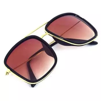 Солнцезащитные очки Dervin Unisex Adult Square, черно-коричневая оправа, разноцветные линзы (Средняя) -Упаковка из 2 шт.