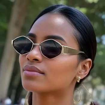 Солнцезащитные очки Diamond с тем же стилем Joker Солнцезащитные очки Metal Box Polygon Солнцезащитные очки Женские чёрный