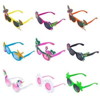 Солнцезащитные очки для гавайской тропической вечеринки, очки в форме ананаса и фламинго, летние очки для вечеринки в стиле Луау у бассейна и пляжа, забавные очки