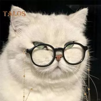 Солнцезащитные очки для кошек, ретро-очки для домашних животных с золотой цепочкой для кошек и маленьких собак, костюмы для домашних животных, аксессуары для фотосессий и вечеринок с косплеем A