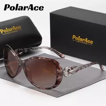 Солнцезащитные очки для путешествий на открытом воздухе в стиле ретро PolarAce, унисекс, большая коробка, UV400 коричневый