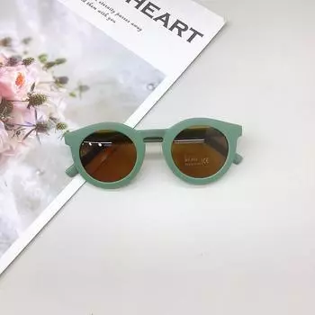 Солнцезащитные очки для путешествий Защита от ультрафиолета для детей Овальная оправа для мальчиков в стиле ретро Детские солнцезащитные очки