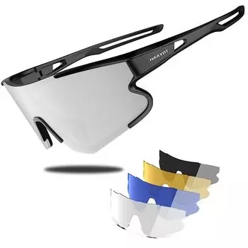 Солнцезащитные очки для шоссейного велосипеда, очки для велоспорта, поляризованные бейсбольные очки для мужчин и женщин, 5 линз, спортивные солнцезащитные очки для рыбалки, вождения, бега [HAAYOT]