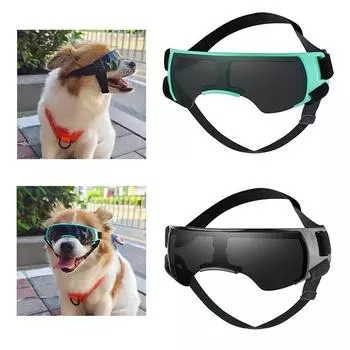 Солнцезащитные очки для собак с защитой от ультрафиолета, ветрозащитные очки с мягкой оправой и регулируемыми ремешками для маленьких/средних собак, для щенков, для активного отдыха золотой