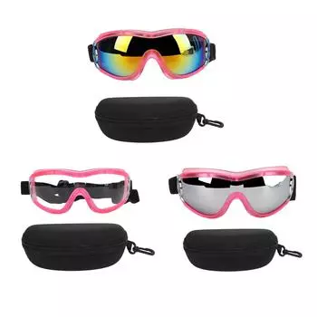 Солнцезащитные очки для собак с защитой от ультрафиолета, регулируемые ветрозащитные очки для собак средних и больших пород Pink Frame with Red Lens